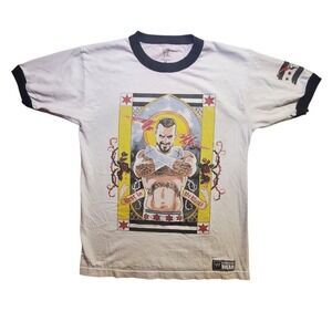 WWE CM Punk Authentic Wear T Shirt Men Medium Best in the World Ringer Tee *READ